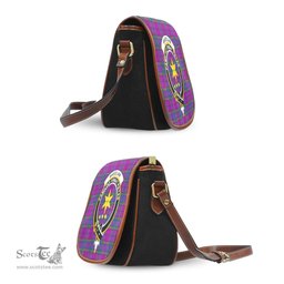 Scottish Wardlaw Modern Tartan Saddle Crossbody Bag with Family Crest Scottish Plaid Tartan Plaid - ScotsTee - scotstee.com