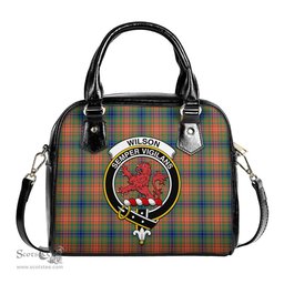 Scottish Wilson Ancient Tartan Shoulder Handbags with Family Crest Scottish Plaid Tartan Plaid - ScotsTee - scotstee.com