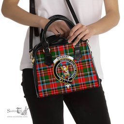 Scottish Stewart Royal Tartan Shoulder Handbags with Family Crest Scottish Plaid Tartan Plaid - ScotsTee - scotstee.com