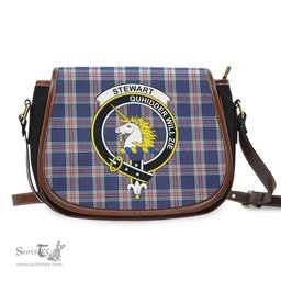 Scottish Stewart of Appin Hunting Dress Tartan Saddle Crossbody Bag with Family Crest Scottish Plaid Tartan Plaid - ScotsTee - scotstee.com
