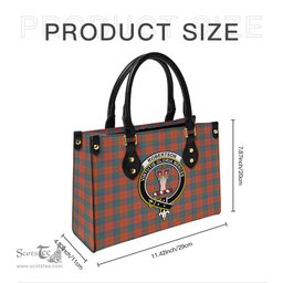 Scottish Robertson Ancient Tartan Leather Bag for Women with Family Crest Scottish Plaid Tartan Plaid - ScotsTee - scotstee.com