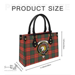 Scottish Stewart of Appin Ancient Tartan Leather Bag for Women with Family Crest Scottish Plaid Tartan Plaid - ScotsTee - scotstee.com
