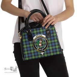 Scottish Watson Ancient Tartan Shoulder Handbags with Family Crest Scottish Plaid Tartan Plaid - ScotsTee - scotstee.com