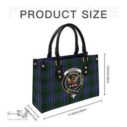 Scottish Wishart Hunting Tartan Leather Bag for Women with Family Crest Scottish Plaid Tartan Plaid - ScotsTee - scotstee.com