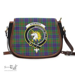 Scottish Stewart of Appin Hunting Modern Tartan Saddle Crossbody Bag with Family Crest Scottish Plaid Tartan Plaid - ScotsTee - scotstee.com