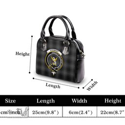 Scottish Stewart Mourning Tartan Shoulder Handbags with Family Crest Scottish Plaid Tartan Plaid - ScotsTee - scotstee.com