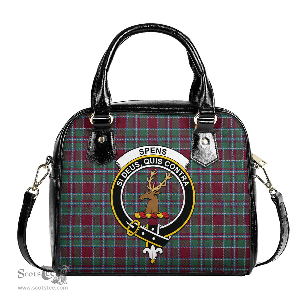 Scottish Spens (Spence) Tartan Shoulder Handbags with Family Crest Scottish Plaid Tartan Plaid - ScotsTee - scotstee.com