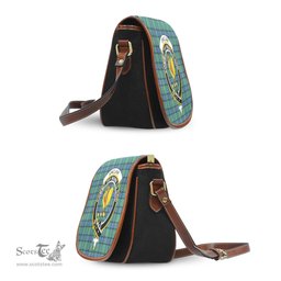 Scottish Sinclair Hunting Ancient Tartan Saddle Crossbody Bag with Family Crest Scottish Plaid Tartan Plaid - ScotsTee - scotstee.com