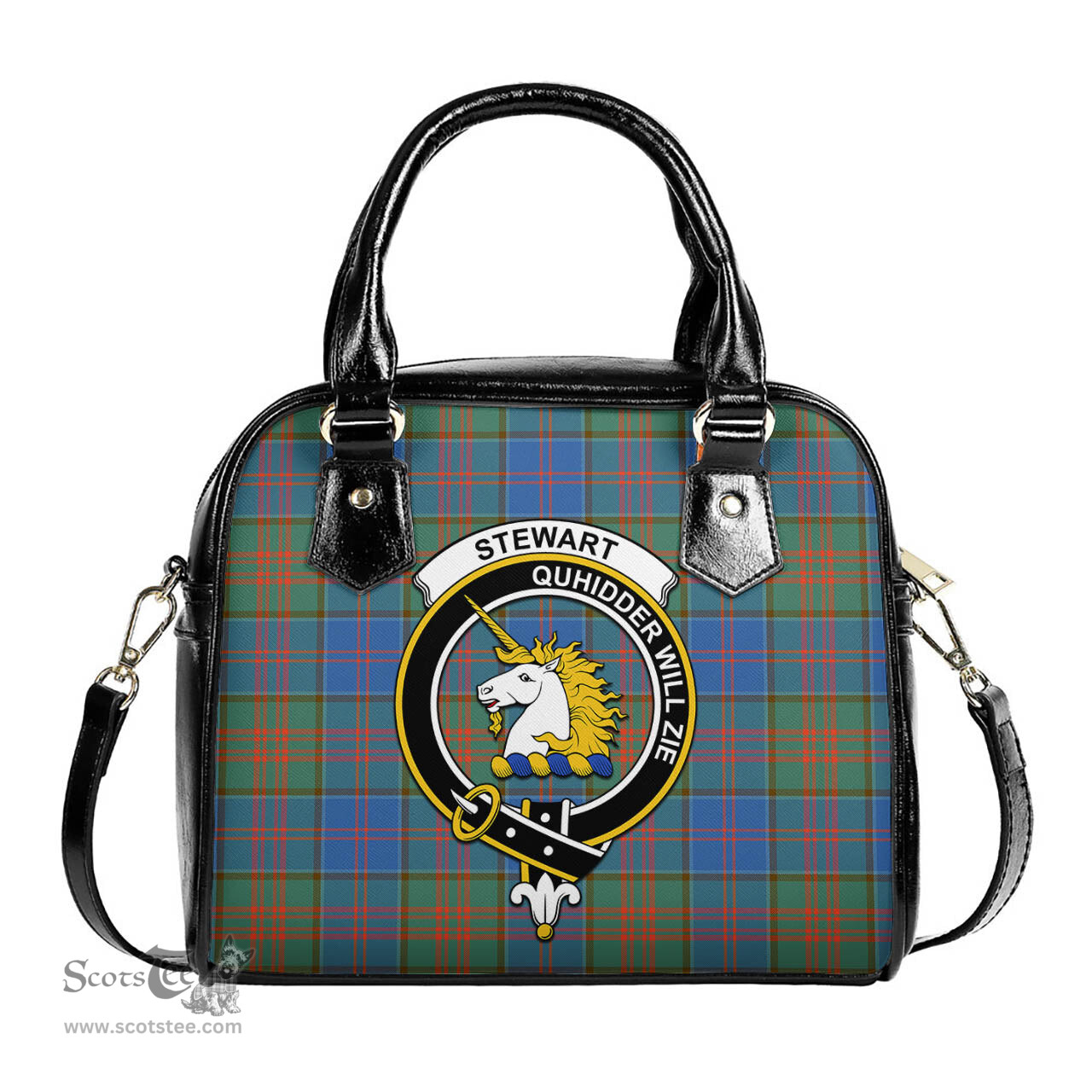 Scottish Stewart of Appin Hunting Ancient Tartan Shoulder Handbags with Family Crest Scottish Plaid Tartan Plaid - ScotsTee - scotstee.com