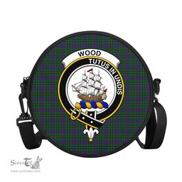 Scottish Wood Tartan Round Crossbody Bags - Round Purse with Family Crest Scottish Plaid Tartan Plaid - ScotsTee - scotstee.com