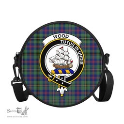 Scottish Wood Modern Tartan Round Crossbody Bags - Round Purse with Family Crest Scottish Plaid Tartan Plaid - ScotsTee - scotstee.com