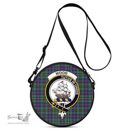 Scottish Wood Modern Tartan Round Crossbody Bags - Round Purse with Family Crest Scottish Plaid Tartan Plaid - ScotsTee - scotstee.com