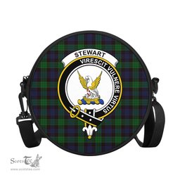 Scottish Stewart Old Tartan Round Crossbody Bags - Round Purse with Family Crest Scottish Plaid Tartan Plaid - ScotsTee - scotstee.com