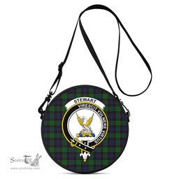 Scottish Stewart Old Tartan Round Crossbody Bags - Round Purse with Family Crest Scottish Plaid Tartan Plaid - ScotsTee - scotstee.com
