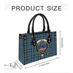 Scottish Weir Ancient Tartan Leather Bag for Women with Family Crest Scottish Plaid Tartan Plaid - ScotsTee - scotstee.com