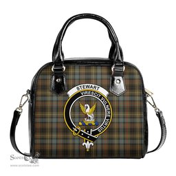 Scottish Stewart Hunting Weathered Tartan Shoulder Handbags with Family Crest Scottish Plaid Tartan Plaid - ScotsTee - scotstee.com
