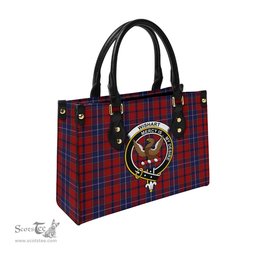 Scottish Wishart Dress Tartan Leather Bag for Women with Family Crest Scottish Plaid Tartan Plaid - ScotsTee - scotstee.com