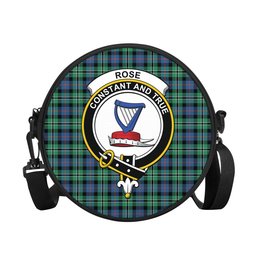 Scottish Rose Hunting Ancient Tartan Round Crossbody Bags - Round Purse with Family Crest Scottish Plaid Tartan Plaid - ScotsTee - scotstee.com
