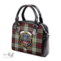 Scottish Rose White Dress Tartan Shoulder Handbags with Family Crest Scottish Plaid Tartan Plaid - ScotsTee - scotstee.com