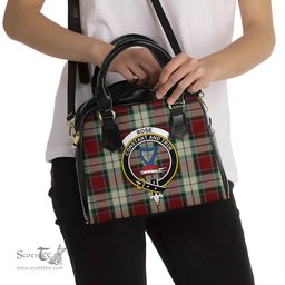 Scottish Rose White Dress Tartan Shoulder Handbags with Family Crest Scottish Plaid Tartan Plaid - ScotsTee - scotstee.com