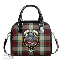 Scottish Rose White Dress Tartan Shoulder Handbags with Family Crest Scottish Plaid Tartan Plaid - ScotsTee - scotstee.com