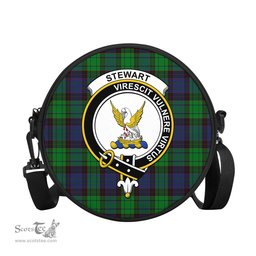 Scottish Stewart Old Modern Tartan Round Crossbody Bags - Round Purse with Family Crest Scottish Plaid Tartan Plaid - ScotsTee - scotstee.com