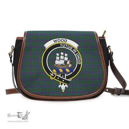 Scottish Wood Tartan Saddle Crossbody Bag with Family Crest Scottish Plaid Tartan Plaid - ScotsTee - scotstee.com