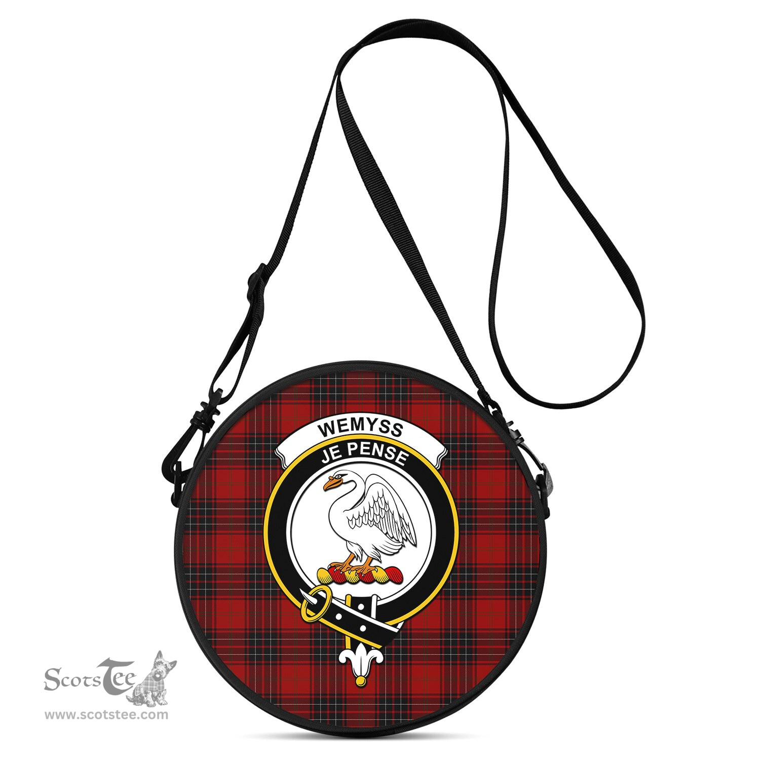 Scottish Wemyss Tartan Round Crossbody Bags - Round Purse with Family Crest Scottish Plaid Tartan Plaid - ScotsTee - scotstee.com