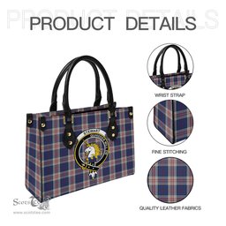 Scottish Stewart of Appin Hunting Dress Tartan Leather Bag for Women with Family Crest Scottish Plaid Tartan Plaid - ScotsTee - scotstee.com