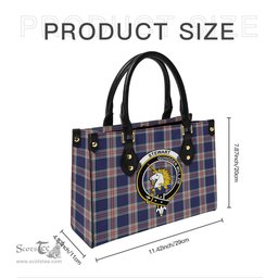 Scottish Stewart of Appin Hunting Dress Tartan Leather Bag for Women with Family Crest Scottish Plaid Tartan Plaid - ScotsTee - scotstee.com