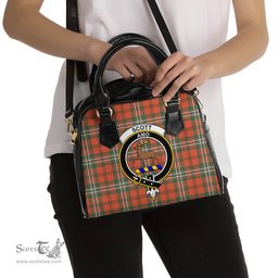 Scottish Scott Ancient Tartan Shoulder Handbags with Family Crest Scottish Plaid Tartan Plaid - ScotsTee - scotstee.com
