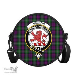 Scottish Wilson Tartan Round Crossbody Bags - Round Purse with Family Crest Scottish Plaid Tartan Plaid - ScotsTee - scotstee.com