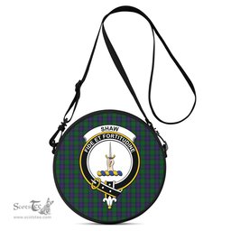 Scottish Shaw Tartan Round Crossbody Bags - Round Purse with Family Crest Scottish Plaid Tartan Plaid - ScotsTee - scotstee.com