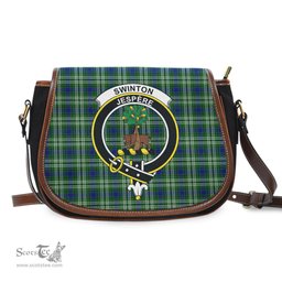 Scottish Swinton Tartan Saddle Crossbody Bag with Family Crest Scottish Plaid Tartan Plaid - ScotsTee - scotstee.com