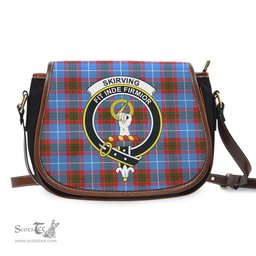 Scottish Skirving Tartan Saddle Crossbody Bag with Family Crest Scottish Plaid Tartan Plaid - ScotsTee - scotstee.com