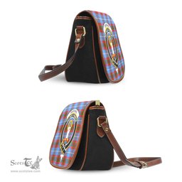Scottish Skirving Tartan Saddle Crossbody Bag with Family Crest Scottish Plaid Tartan Plaid - ScotsTee - scotstee.com