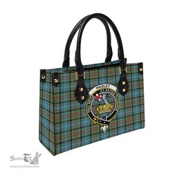 Scottish Paisley Tartan Leather Bag for Women with Family Crest Scottish Plaid Tartan Plaid - ScotsTee - scotstee.com