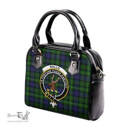 Scottish Rollo Tartan Shoulder Handbags with Family Crest Scottish Plaid Tartan Plaid - ScotsTee - scotstee.com
