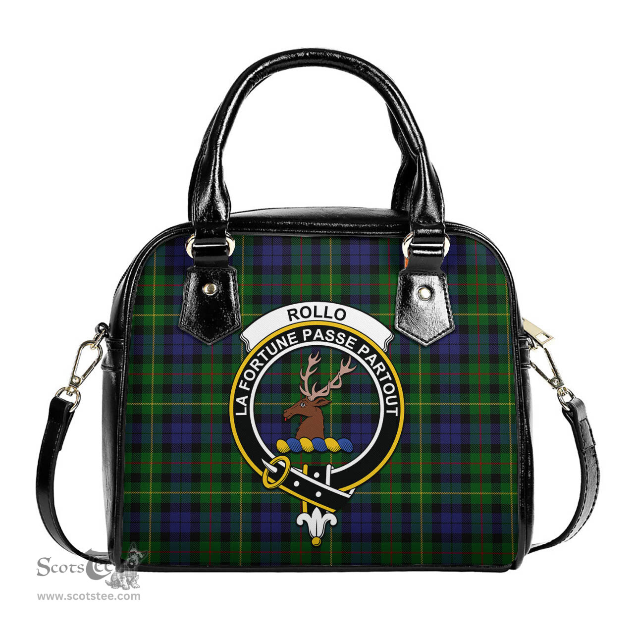 Scottish Rollo Tartan Shoulder Handbags with Family Crest Scottish Plaid Tartan Plaid - ScotsTee - scotstee.com