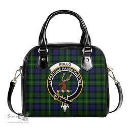 Scottish Rollo Tartan Shoulder Handbags with Family Crest Scottish Plaid Tartan Plaid - ScotsTee - scotstee.com