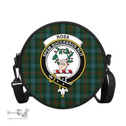 Scottish Ross Hunting Tartan Round Crossbody Bags - Round Purse with Family Crest Scottish Plaid Tartan Plaid - ScotsTee - scotstee.com