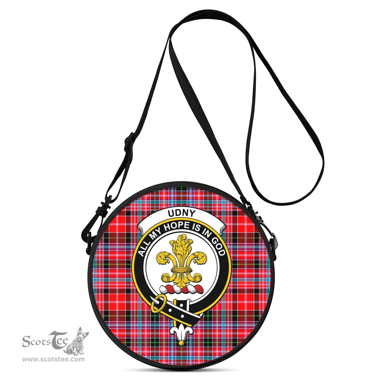 Scottish Udny Tartan Round Crossbody Bags - Round Purse with Family Crest Scottish Plaid Tartan Plaid - ScotsTee - scotstee.com
