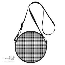 Scottish Scott Black White Tartan Round Crossbody Bags - Round Purse Scottish Plaid Tartan Plaid - ScotsTee - scotstee.com