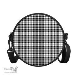 Scottish Scott Black White Tartan Round Crossbody Bags - Round Purse Scottish Plaid Tartan Plaid - ScotsTee - scotstee.com