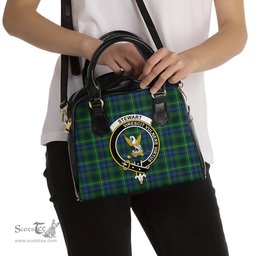 Scottish Stewart Hunting Modern Tartan Shoulder Handbags with Family Crest Scottish Plaid Tartan Plaid - ScotsTee - scotstee.com