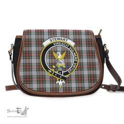 Scottish Stewart Dress Tartan Saddle Crossbody Bag with Family Crest Scottish Plaid Tartan Plaid - ScotsTee - scotstee.com