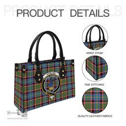Scottish Stirling Bannockburn Tartan Leather Bag for Women with Family Crest Scottish Plaid Tartan Plaid - ScotsTee - scotstee.com