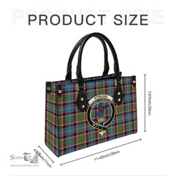 Scottish Stirling Bannockburn Tartan Leather Bag for Women with Family Crest Scottish Plaid Tartan Plaid - ScotsTee - scotstee.com