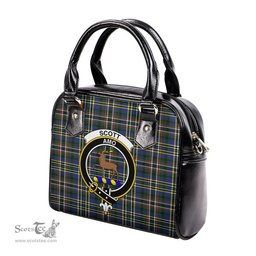 Scottish Scott Green Modern Tartan Shoulder Handbags with Family Crest Scottish Plaid Tartan Plaid - ScotsTee - scotstee.com