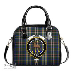 Scottish Scott Green Modern Tartan Shoulder Handbags with Family Crest Scottish Plaid Tartan Plaid - ScotsTee - scotstee.com